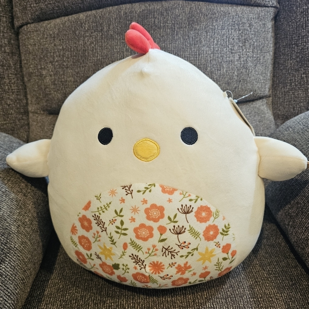 Squishmallows Charity The Chicken Spring Squad Plush Toy 12 Inch NWT
